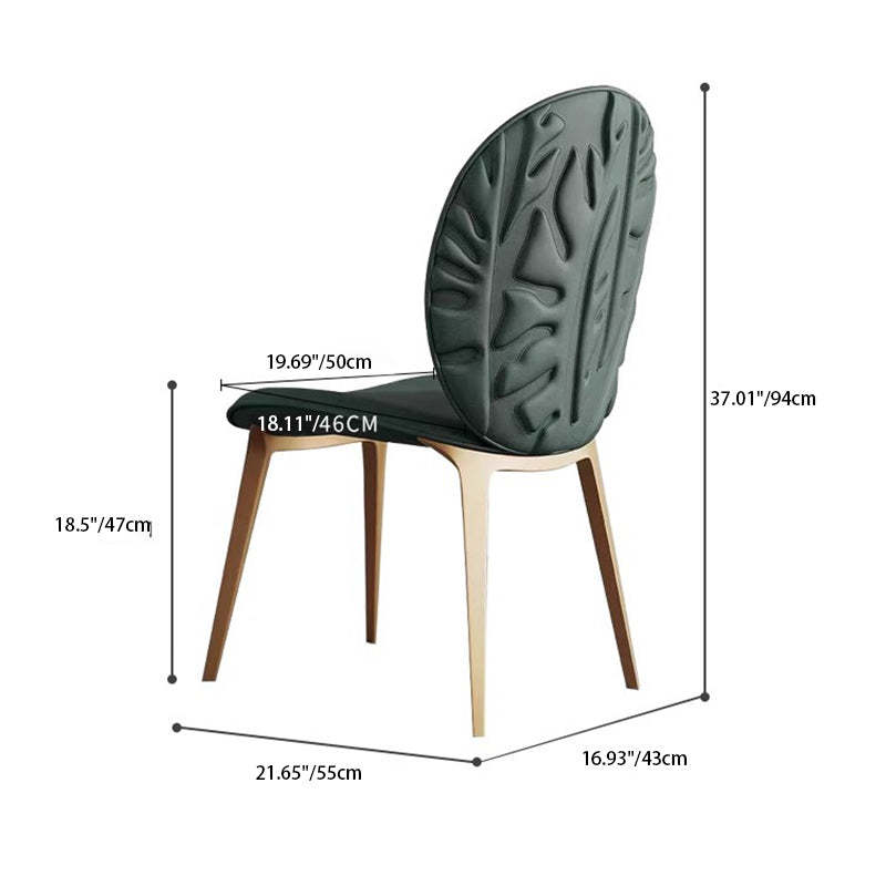 Modern Oval Microfiber Leather Steel Dining Chair