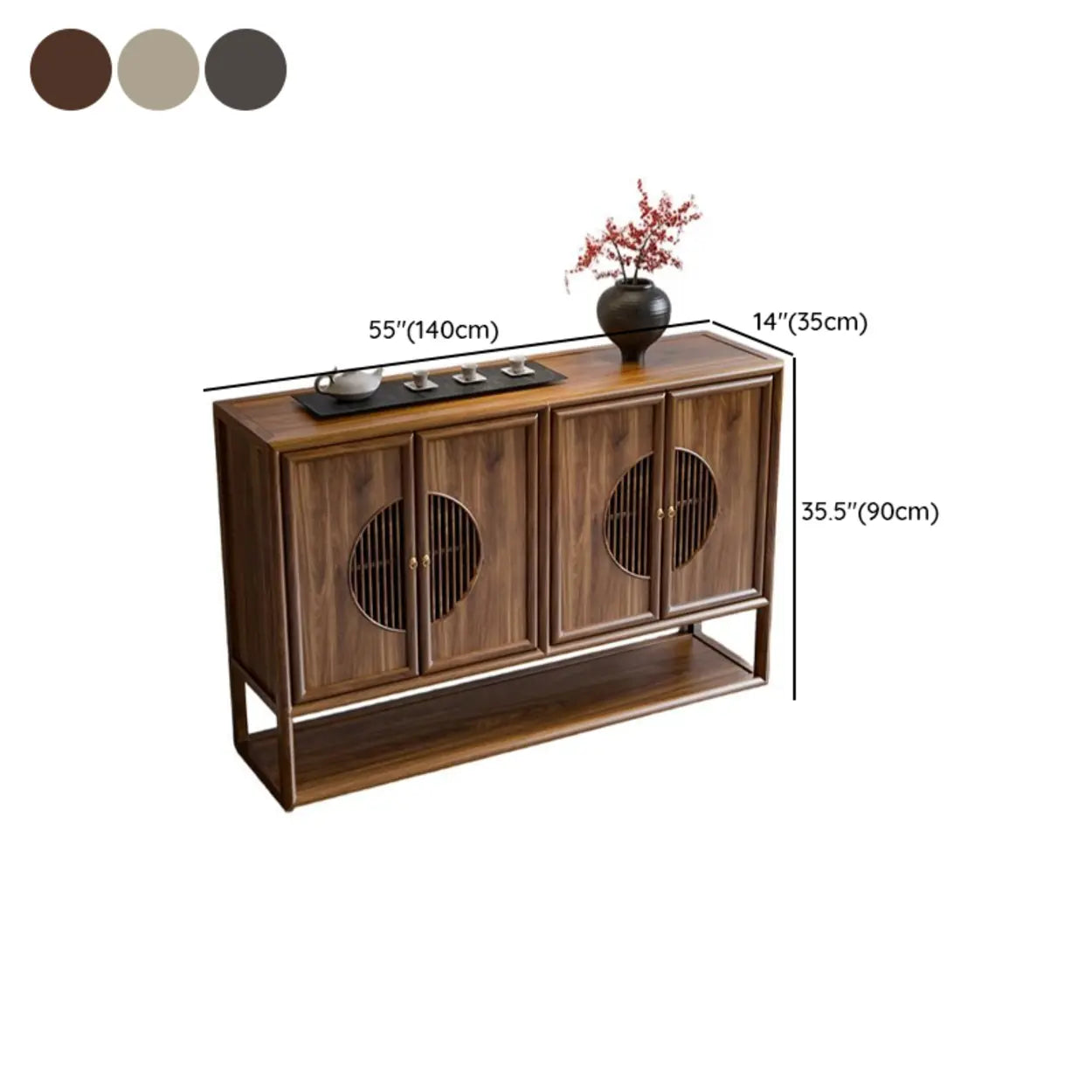 Traditional Wood Console Table with Storage