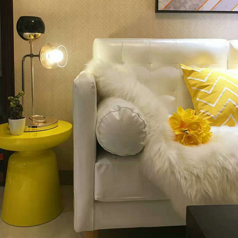 Scandinavian Round Disc Column End Table