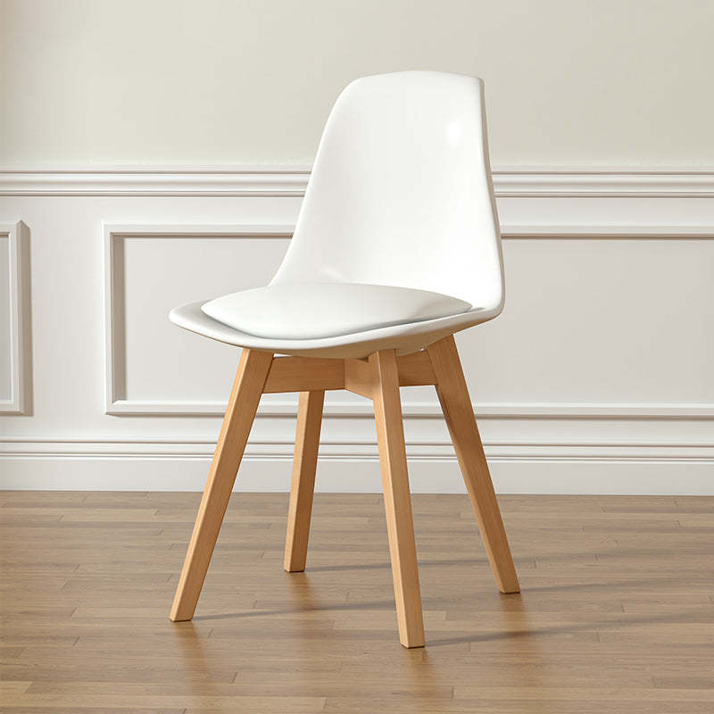 Lighom nordic upholstered trapezoidal gray dining chairs & benches in wood — 16.54" L x 16.54" W x 32.28" H / White