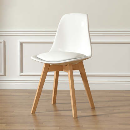 Scandinavian Upholstered Wood Trapezoidal Dining Chair