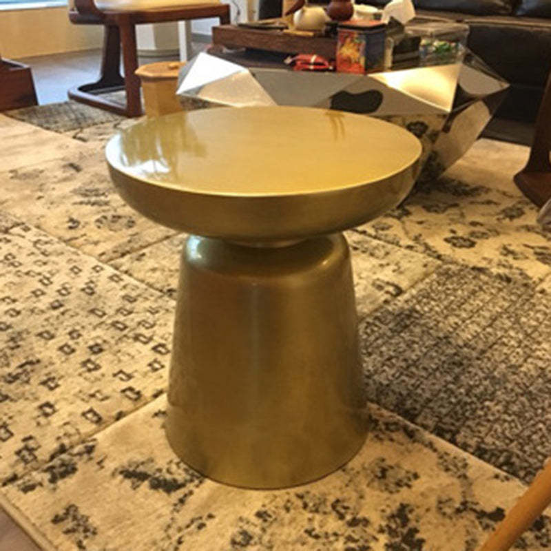 Scandinavian Round Disc Column End Table