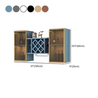 Black Rectangular Wood Wall-Mount Wine Rack