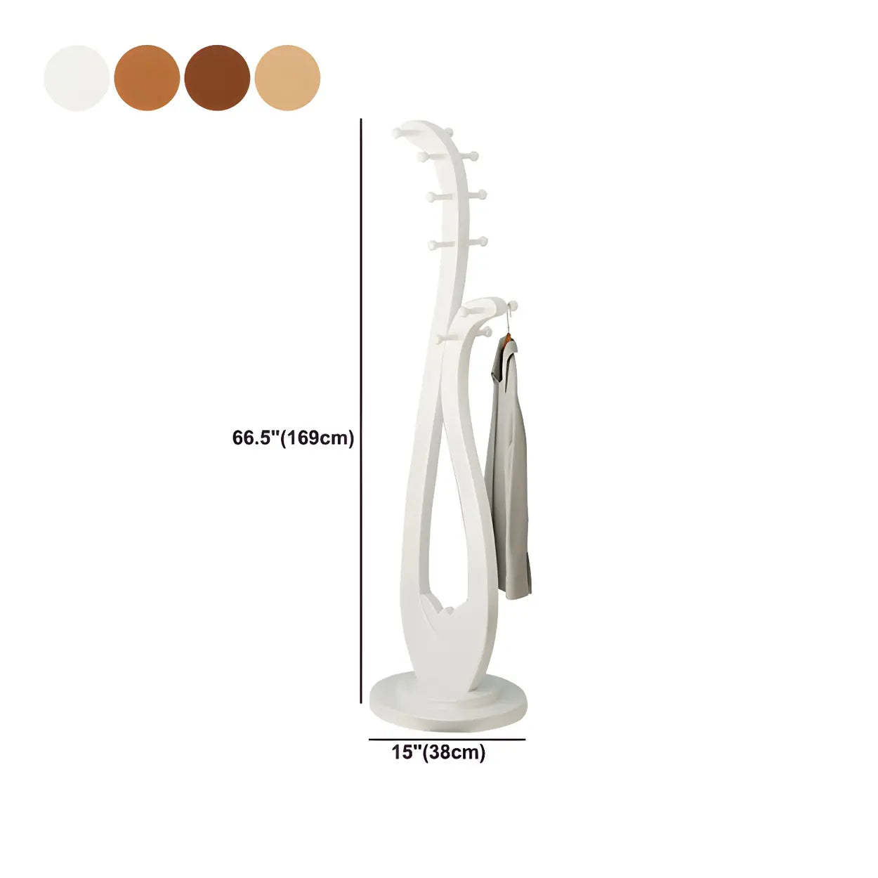 Decorative Cherry Wood Freestanding Coat Rack