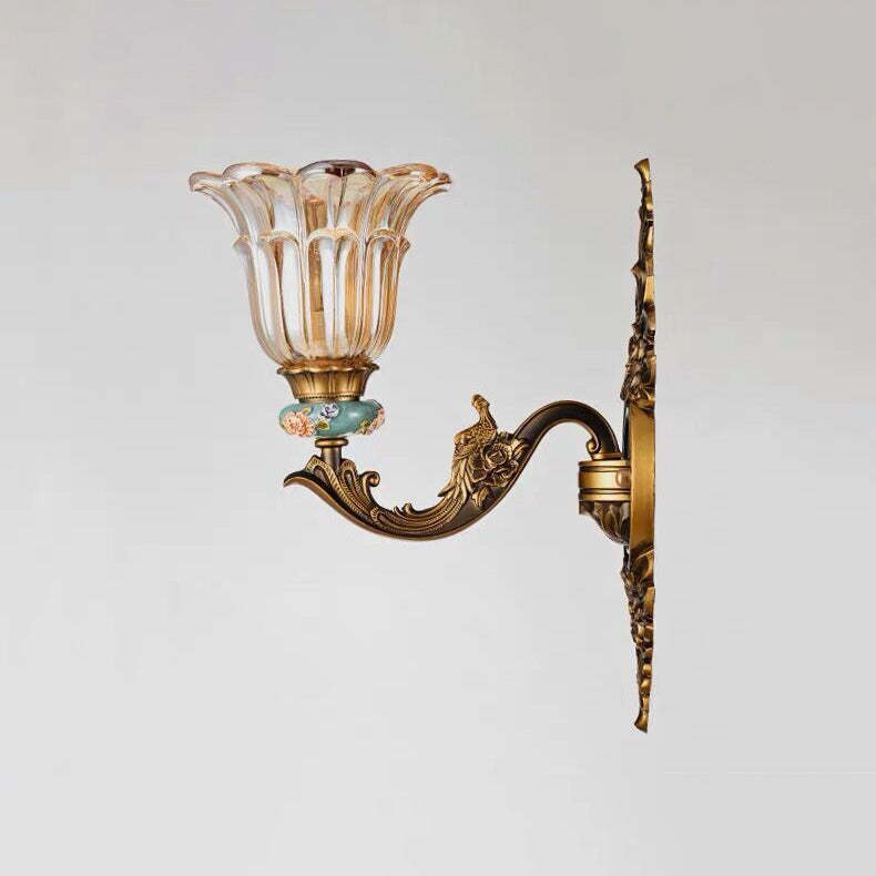 European Resin Zinc Alloy Glass Flower Sconce