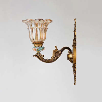 European Resin Zinc Alloy Glass Flower Sconce