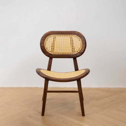 Japanese Rattan Woven Stackable Chair