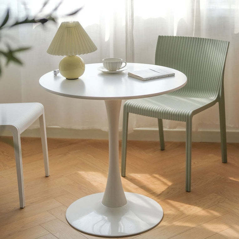 Minimalist Steel Artificial Plate Coffee Table — White