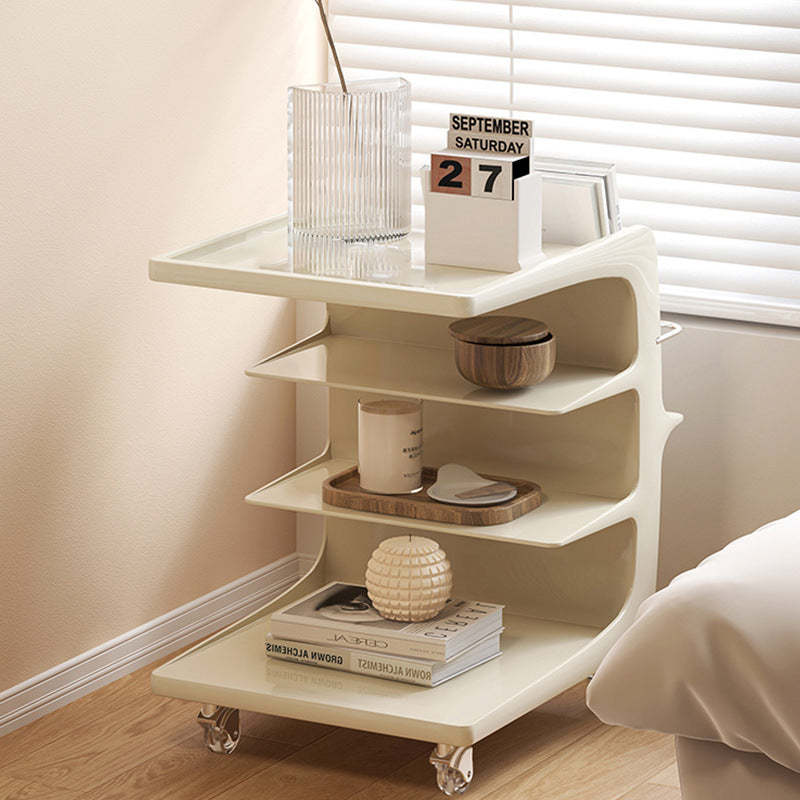 Minimalist Acrylic 4-Tier Wheeled End Table