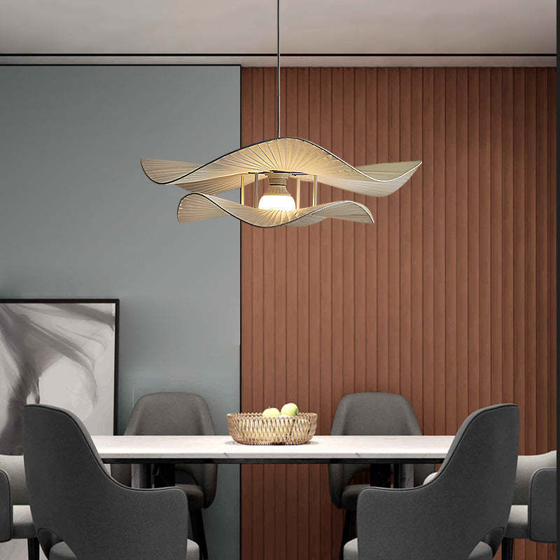 Minimalist Wave Round Iron Fabric Pendant Light