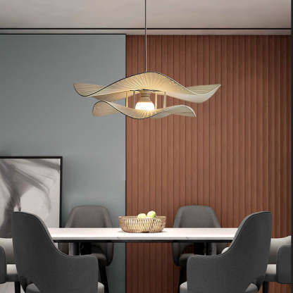 Minimalist Wave Round Iron Fabric Pendant Light