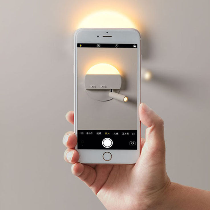 Minimalist Acrylic Aluminum LED Reading Sconce — Square / White / Left