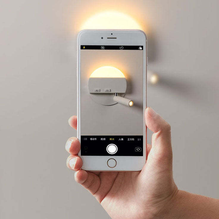 Minimalist Acrylic Aluminum LED Reading Sconce — Square / White / Left