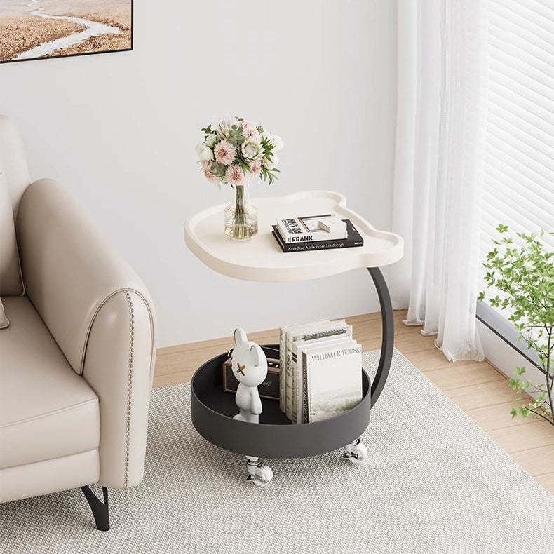 Nordic Round Wood 2-Tier Side Table