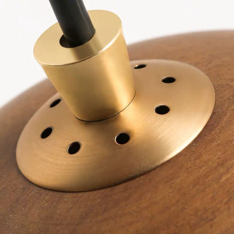 Nordic Solid Wood Dome Glass LED Pendant
