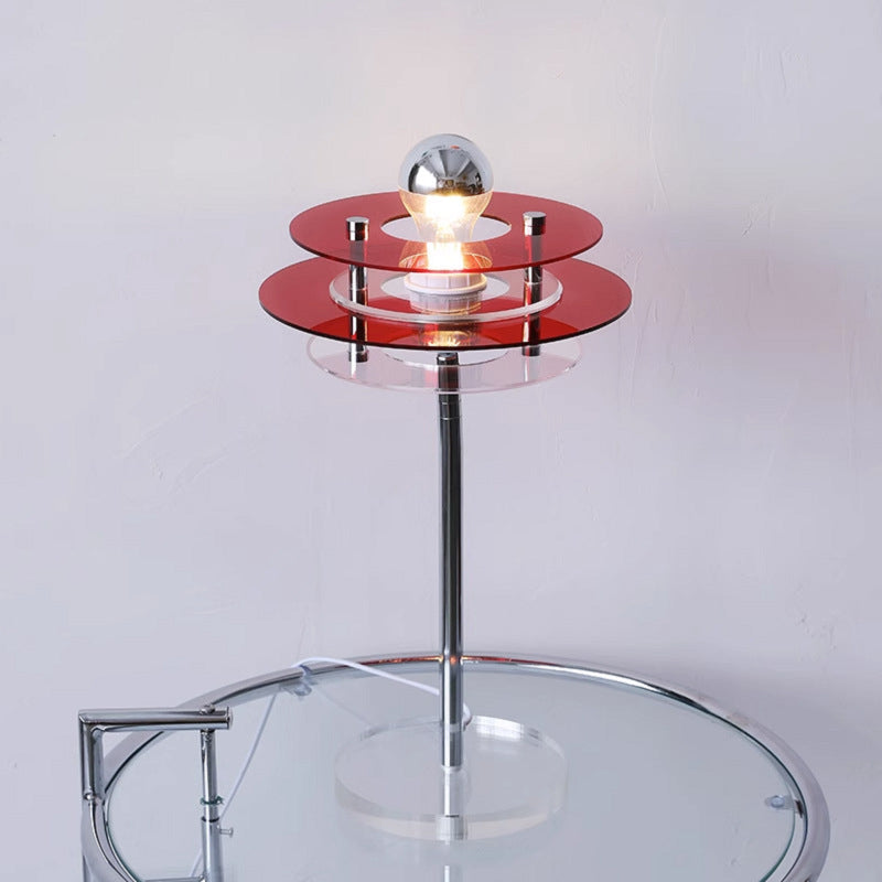 Mid-Century Flying Saucer Iron Acrylic Lamp