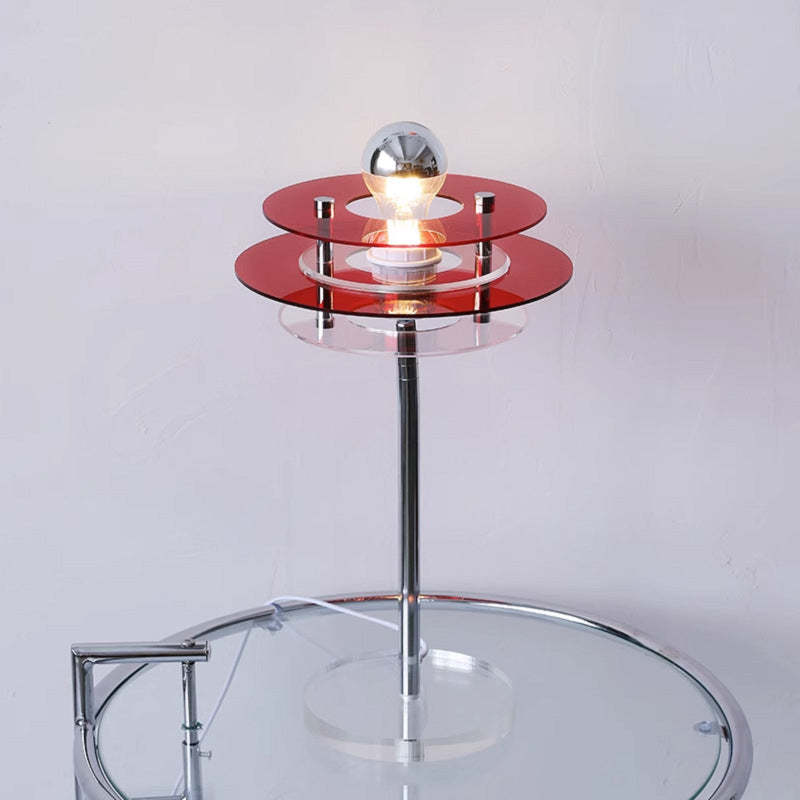 Mid-Century Flying Saucer Iron Acrylic Lamp