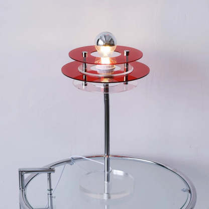 Mid-Century Flying Saucer Iron Acrylic Lamp