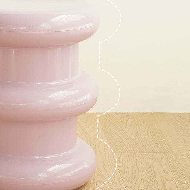 Minimalist Cylindrical Plastic End Table