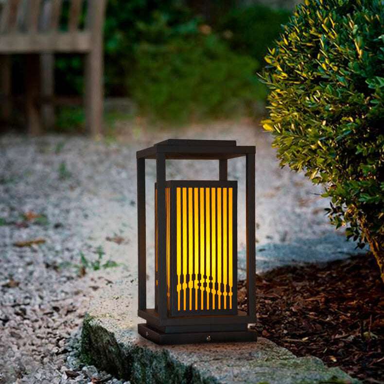 Chinese Square Cage Outdoor Lawn Path Light