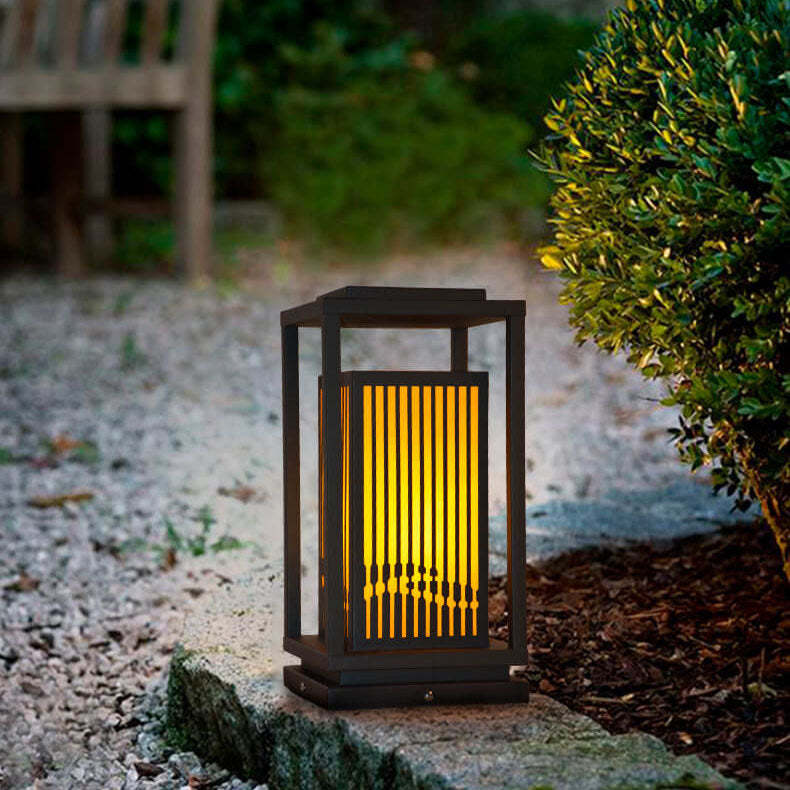 Chinese Square Cage Outdoor Lawn Path Light