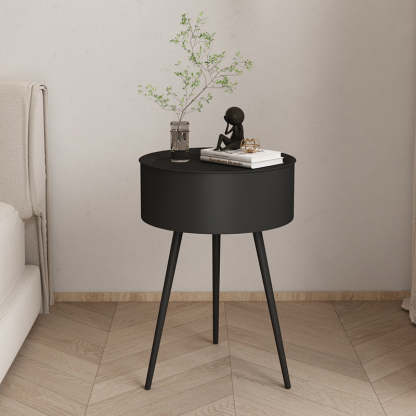 Minimalist Round Iron 1-Storage Nightstand