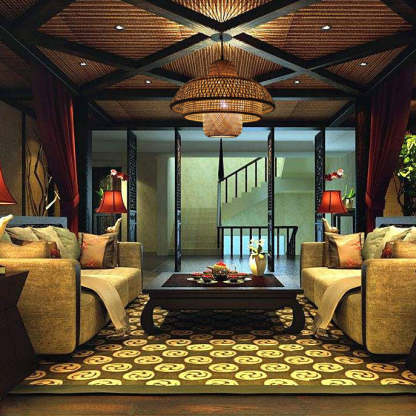 Japanese Vintage Triple Bamboo Pendant Light — 220V-240V For UK/AU