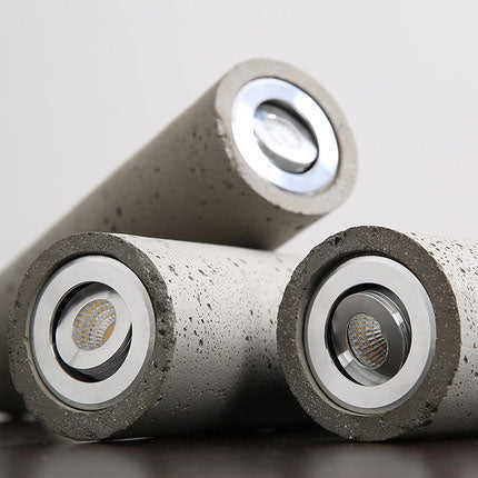 Industrial Textured Cement Cylinder Pendant Light