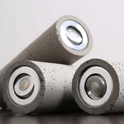 Industrial Textured Cement Cylinder Pendant Light