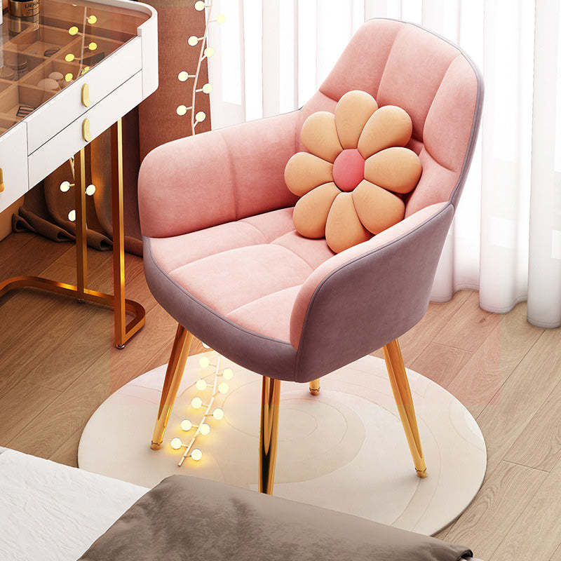 Modern Velvet Tapered-Leg Vanity Stool