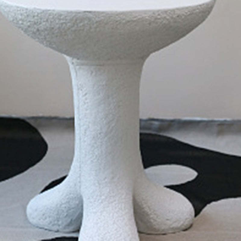 Modern Art Deco Magnesium Oxide Round Side Table 3-Leg