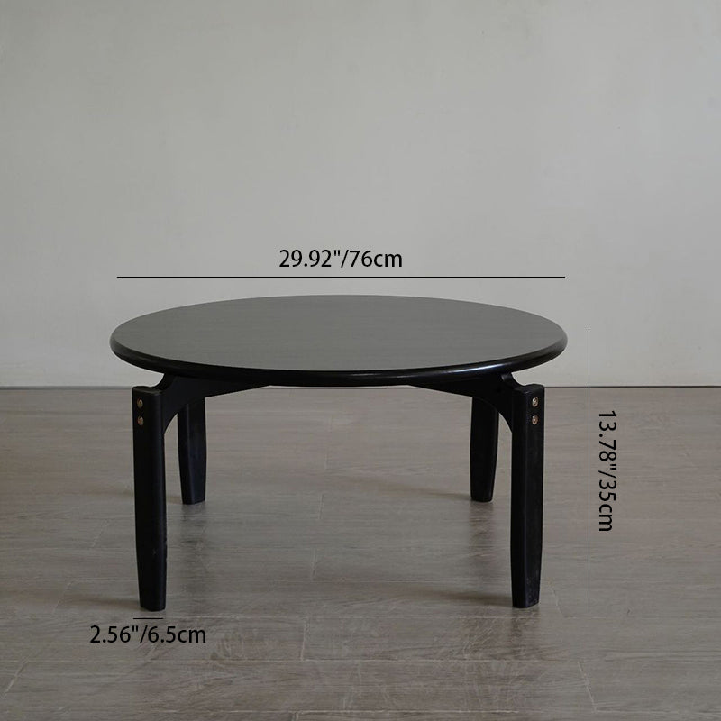 Minimalist Round Wood 4-Leg Coffee Table
