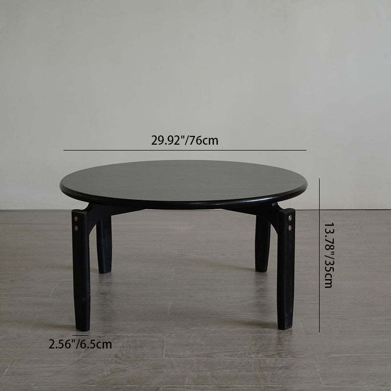 Minimalist Round Wood 4-Leg Coffee Table