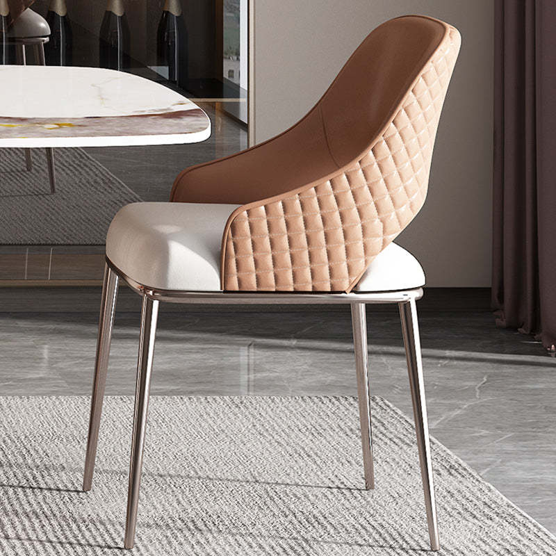 Contemporary Microfiber Leather Steel Dining Chair