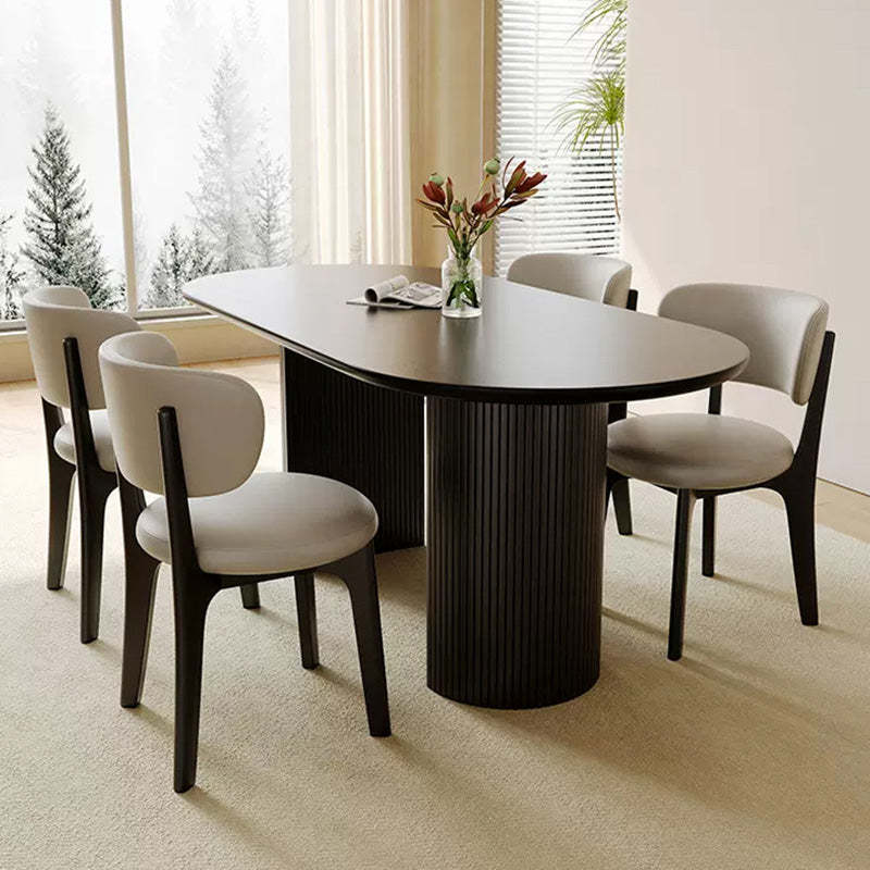 Round Velvet Wooden Dining Chair