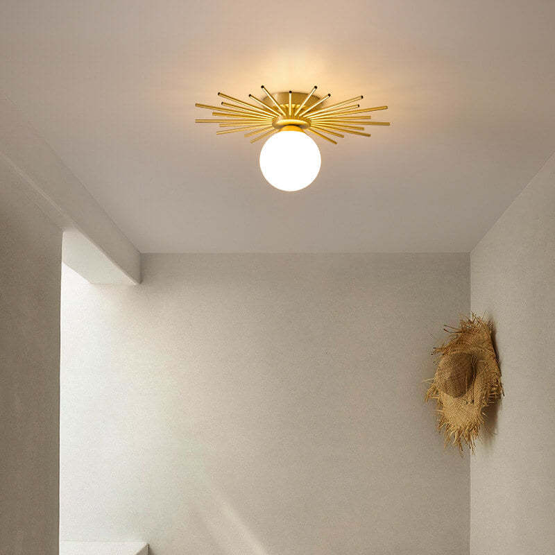 Glass Ball Semi-Flush Ceiling Light