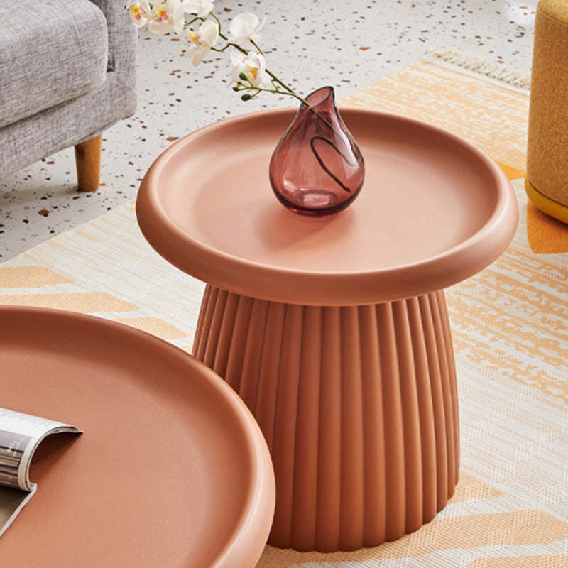 Contemporary Cone Lace Plastic Coffee Table — Pink