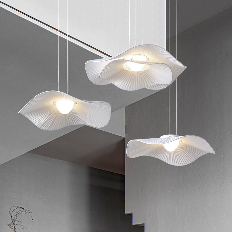 White acrylic cloth leaf semi-flush mount light - creative — Semi-Flush Mount Light - Small / 220V-240V (UK/AU)
