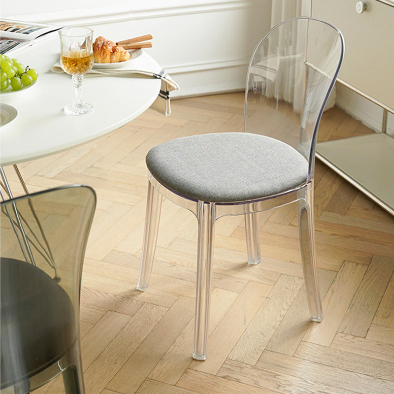 Scandinavian Curved Plastic Fabric Chair