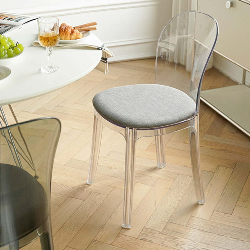 Scandinavian Curved Plastic Fabric Chair