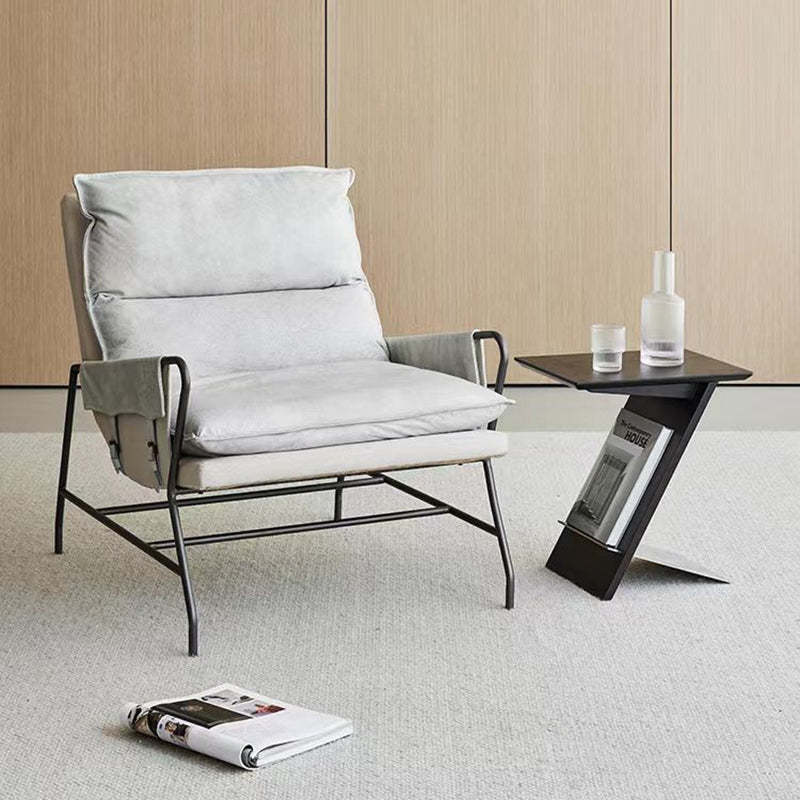 Minimalist Z-Shape Wood Metal End Table