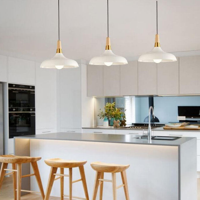 Nordic Macaron Barn Wood Pendant Light