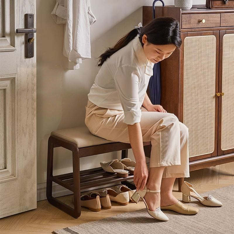 Scandinavian Tech Cloth Wood 1-Shelf Shoe Storage