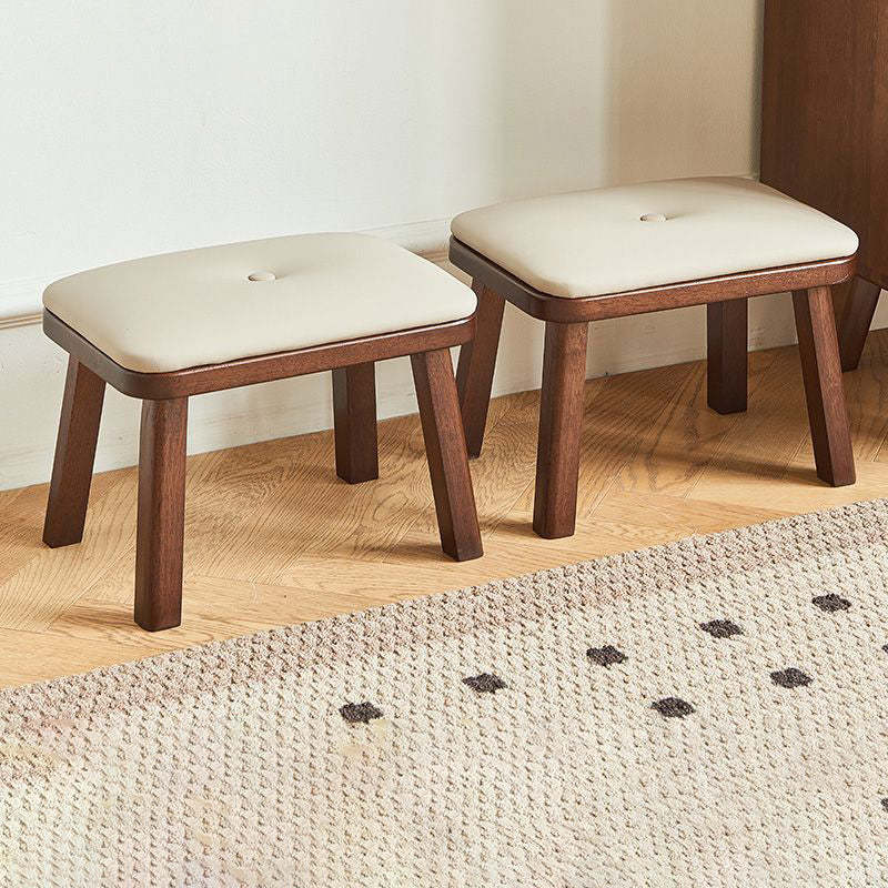 Minimalist PU Leather Solid Wood Chair