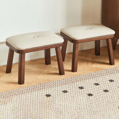 Minimalist PU Leather Solid Wood Chair