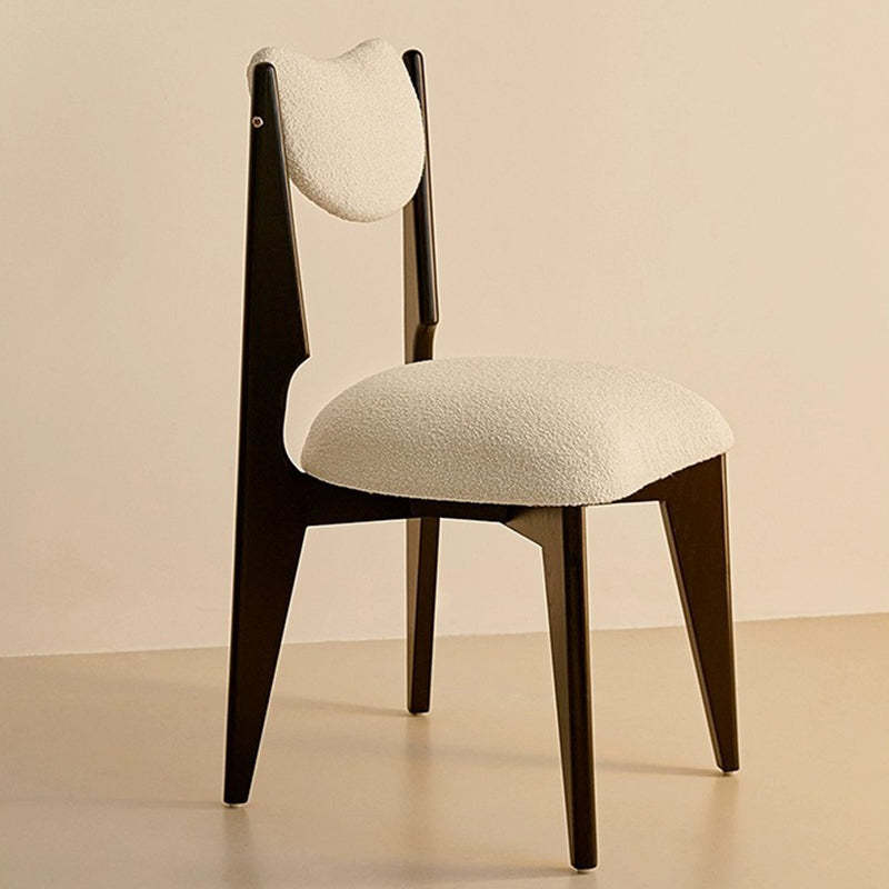 Nordic Ash Velvet Metal Crescent Dining Chair