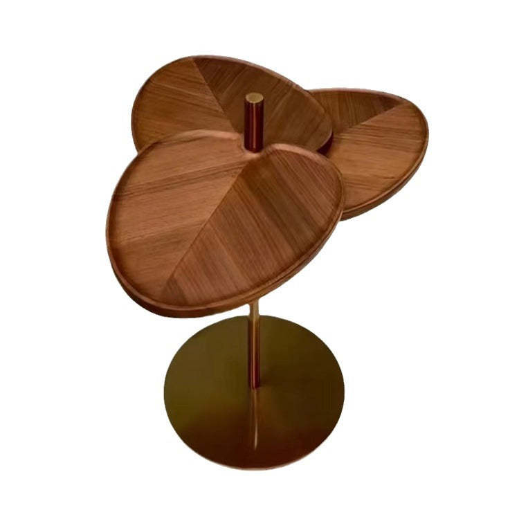 Contemporary Rotatable Wood Coffee Table 3-Tier