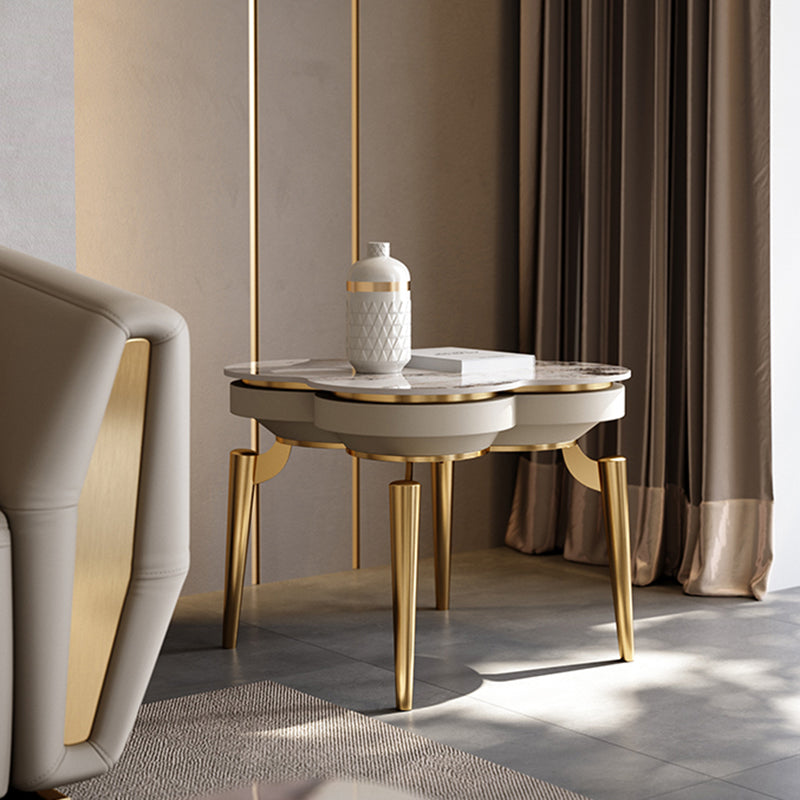 Modern Clover Slate Steel 4-Leg Side Table