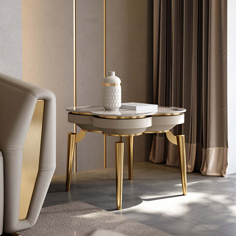 Modern Clover Slate Steel 4-Leg Side Table