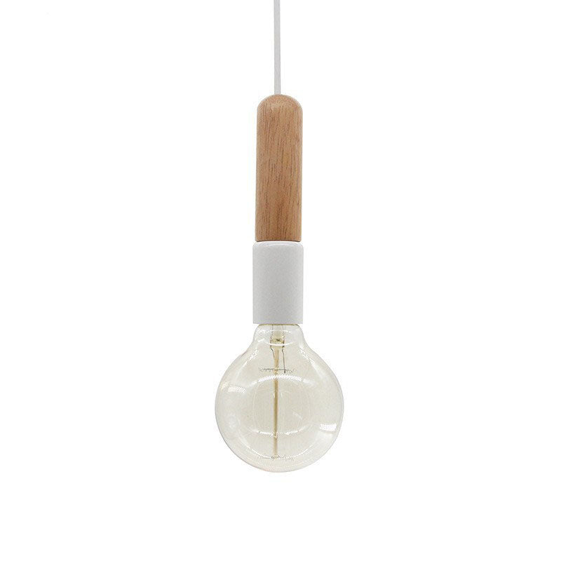 Nordic Minimalist Solid Wood Cylinder Pendant Light